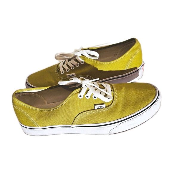 Vans Men's White And Mustard Yellow Tennis Shoes Size 11 - Picture 2 of 5